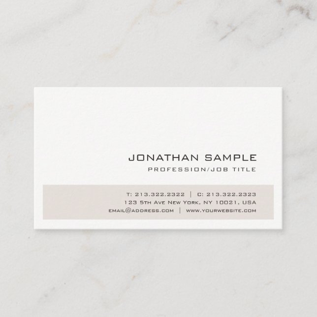Creative Elegant Colours Trendy Sleek Professional Business Card (Front)