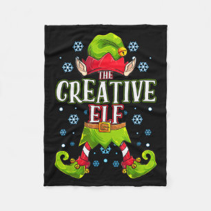 Creative Elf Matching Family Group Christmas Party Fleece Blanket
