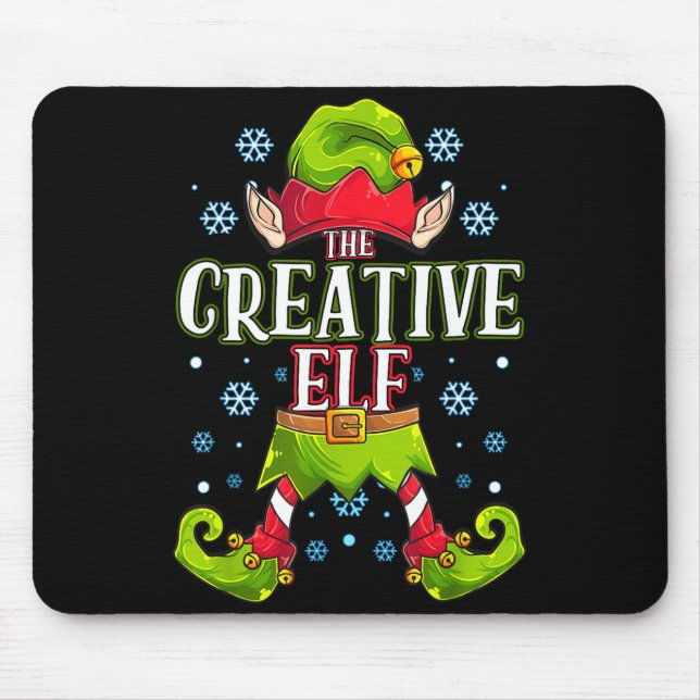 Creative Elf Matching Family Group Christmas Party Mouse Mat (Front)