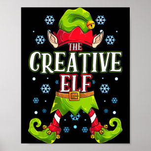 Creative Elf Matching Family Group Christmas Party Poster
