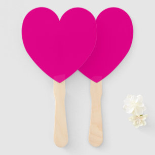 Creative Expression Hot Pink Paddle Heart Hand Fan