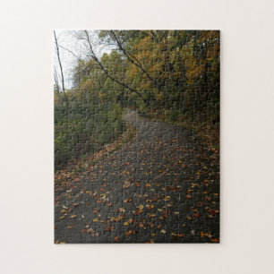 Creative fall trail woods photo jigsaw puzzle