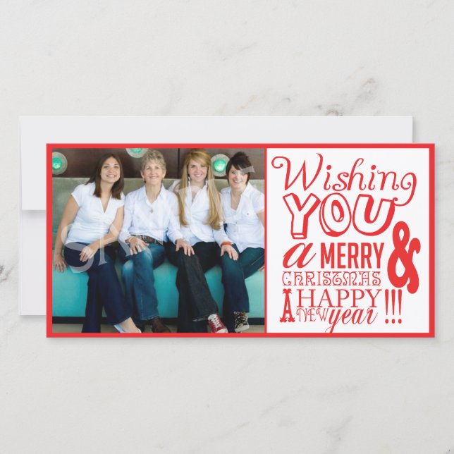 Creative Family Photo Xmas Christmas Card! Holiday Card (Front)
