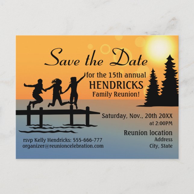 Creative Family Reunion Announcement Postcard (Front)