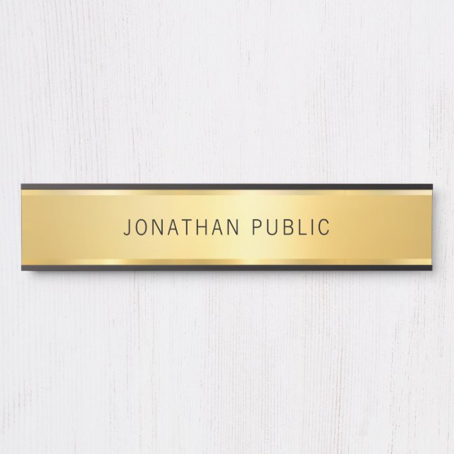 Creative Faux Gold Modern Simple Glamorous Door Sign (Front)