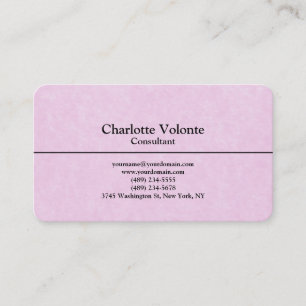 Creative Feminine Pink Trendy Plain Stylish Simple Business Card