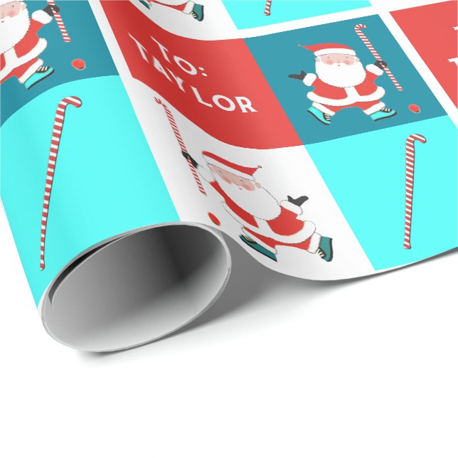 Creative Field Hockey Holiday Gift Wrapping Paper (Roll Corner)