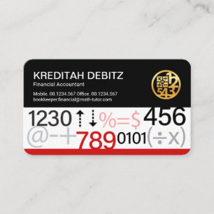 Creative Financial Bookkeeping Numbers Business Card