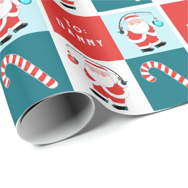 Creative Fishing Christmas Gift Wrapping Paper (Roll Corner)
