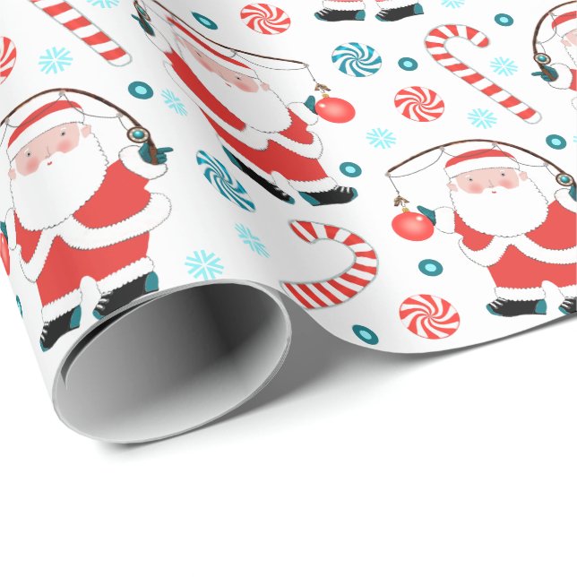 Creative Fishing Christmas Holiday Wrapping Paper (Roll Corner)