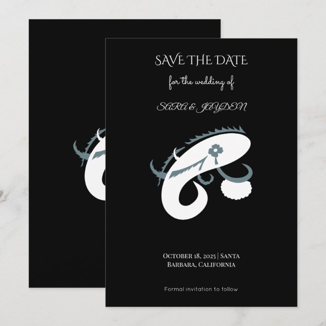 Creative Fishing Logo – Modern Angler Design Save The Date (Front/Back)