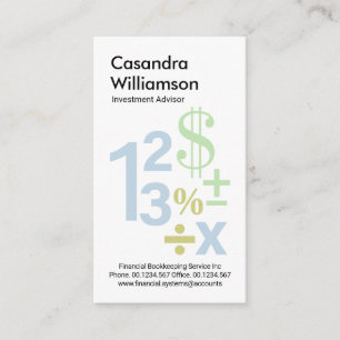 Creative Floating Numbers Math Symbols Business Card