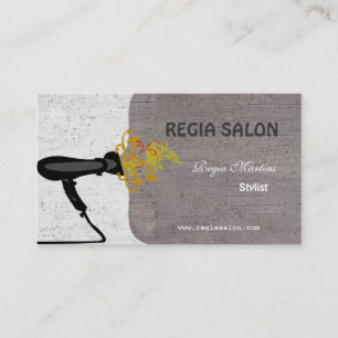 Creative Flowery  Swirls Hair Blow Dryer Stylist Appointment Card
