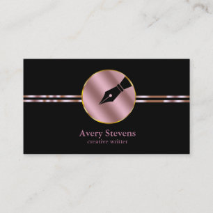 Creative Freelance Writer Calligraphy Nib Logo Business Card
