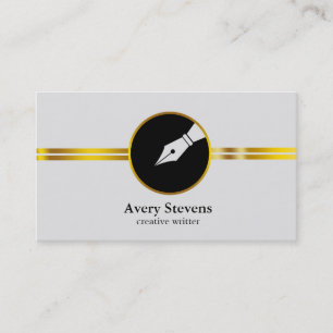 Creative Freelance Writer Calligraphy Nib Logo Business Card