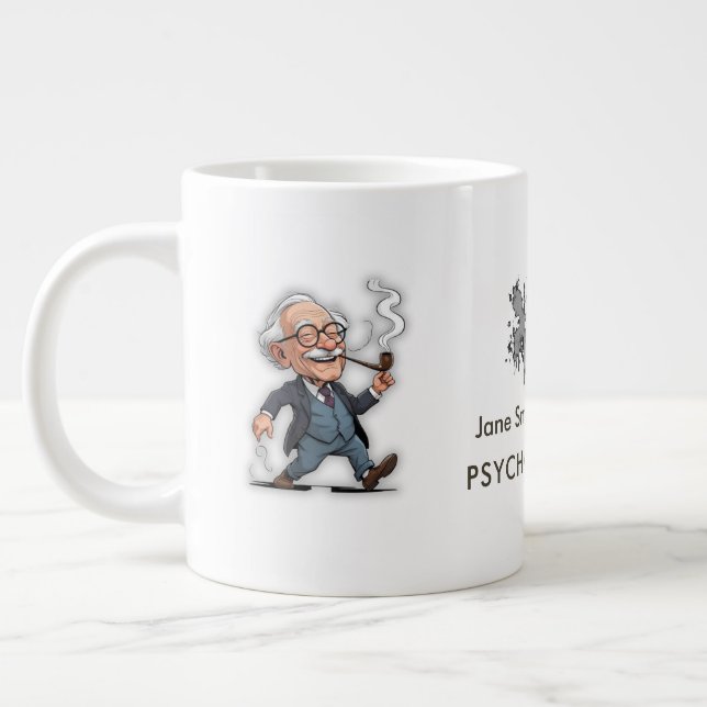 Creative Freud Caricature Rorschach Theme Quote fo Large Coffee Mug (Left)
