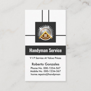 Creative Futuristic Box Stripe Handyman Business Card
