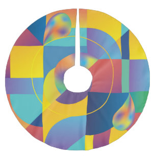 Creative Geometric: Abstract Vintage Cover. Brushed Polyester Tree Skirt