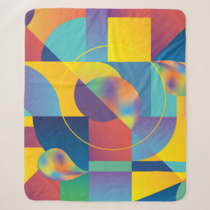 Creative Geometric: Abstract Vintage Cover. Sherpa Blanket