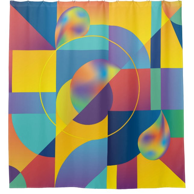 Creative Geometric: Abstract Vintage Cover. Shower Curtain (Front)