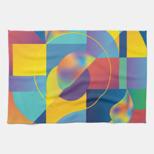 Creative Geometric: Abstract Vintage Cover. Tea Towel