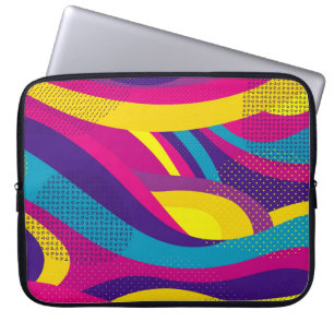 Creative geometric colorful bright background with laptop sleeve