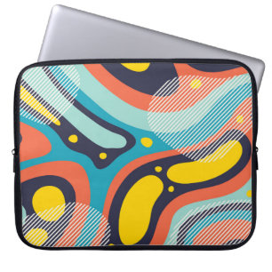 Creative geometric colourful background with patte laptop sleeve