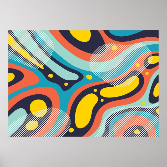 Creative geometric colourful background with patte poster (Front)