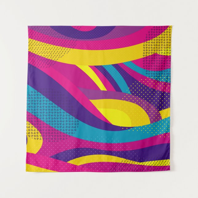 Creative geometric colourful bright background wit tapestry (Front)