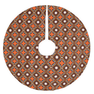 Creative Geometric, Modern Abstract Red. Brushed Polyester Tree Skirt
