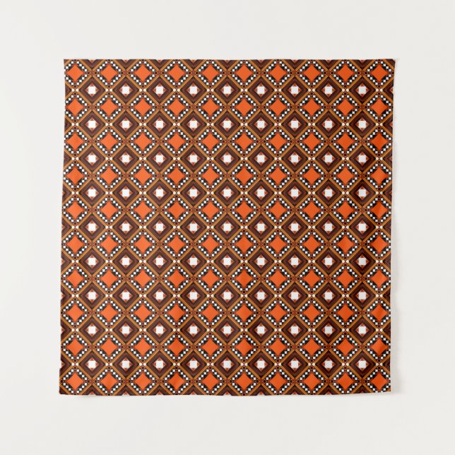 Creative Geometric, Modern Abstract Red. Tapestry (Front)