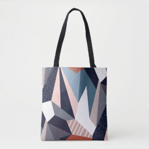 Creative geometric pattern with different shapes a tote bag
