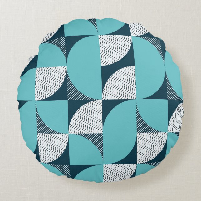 Creative geometric shape pattern round cushion (Front)