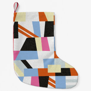 Creative geometric shapes, length pattern design small christmas stocking