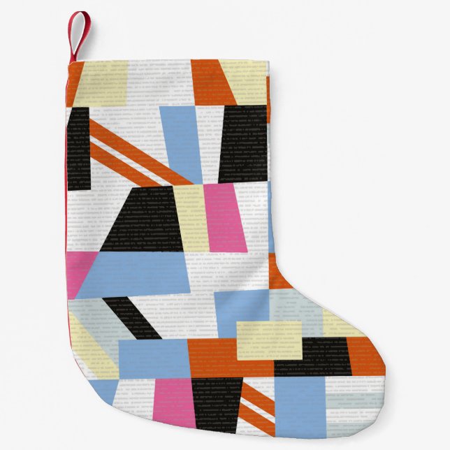 Creative geometric shapes, length pattern design small christmas stocking (Front)