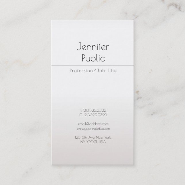 Creative Glam Faux Silver Modern Professional Luxe Business Card (Front)