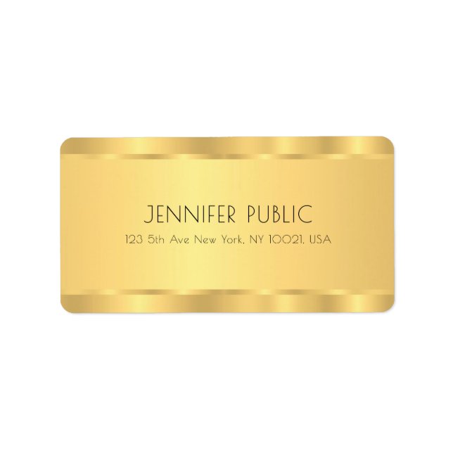 Creative Glamour Gold Elegant Template Modern Label (Front)