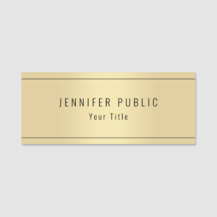 Creative Glamour Gold Look Modern Elegant Template Name Tag