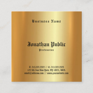 Creative Glamour Gold Professional Artistic Design Square Business Card