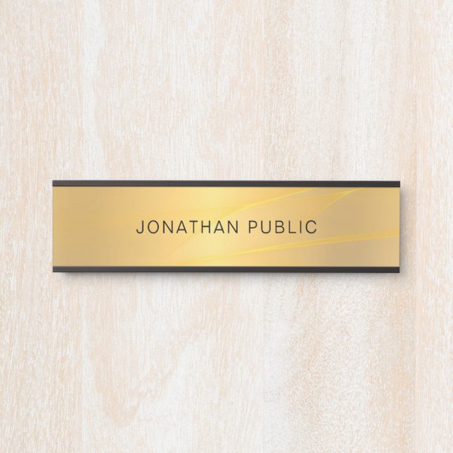 Creative Glamour Gold Simple Template Elegant Door Sign (Front)