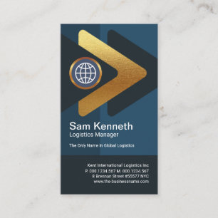 Creative Gold Arrow Logistics Supply Chain Business Card