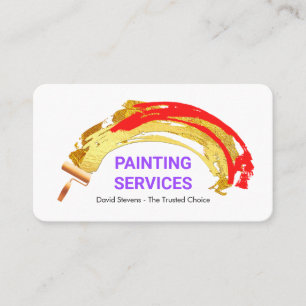 Creative Gold Brush Paint Splatter Business Card