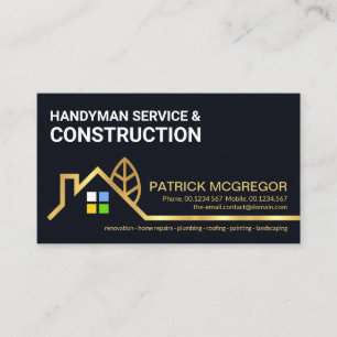 Creative Gold Building Structure Landscape Border Business Card