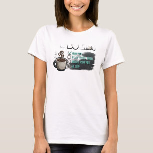 Creative Gold COFFEE PLAY WITH DOG Trendy Tee