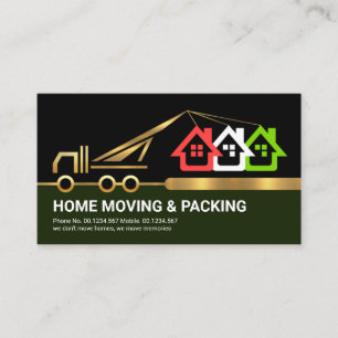Creative Gold Crane Border Home Moving Business Card