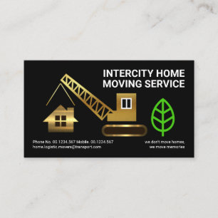 Creative Gold Crane Moving Home Transport Business Card