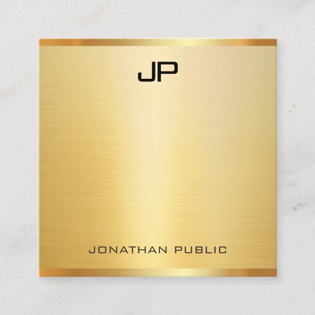 Creative Gold Elegant Professional Template Modern Square Business Card (Front)
