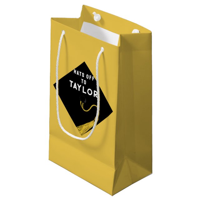 Creative Gold Graduation Medium Gift Bag (Front Angled)
