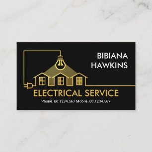 Creative Gold Home Electrical Wiring Circuit Business Card
