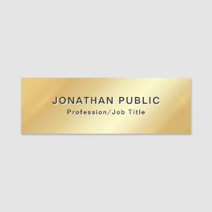 Creative Gold Look Template Staff Employee Custom Name Tag